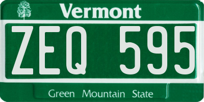 VT license plate ZEQ595