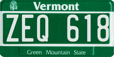 VT license plate ZEQ618