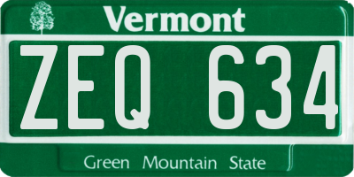 VT license plate ZEQ634