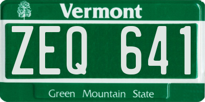 VT license plate ZEQ641