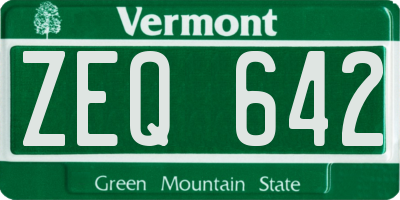 VT license plate ZEQ642