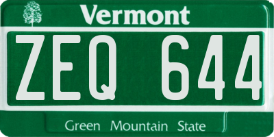 VT license plate ZEQ644