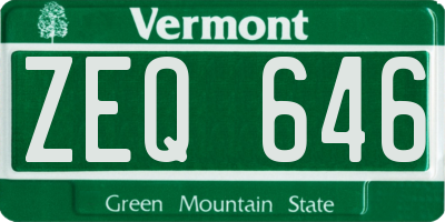 VT license plate ZEQ646