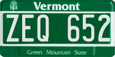 VT license plate ZEQ652