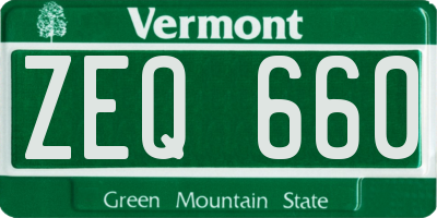 VT license plate ZEQ660