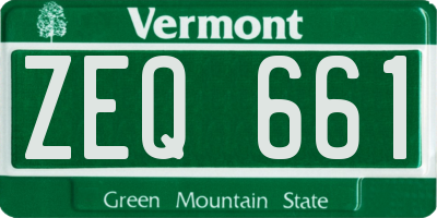 VT license plate ZEQ661