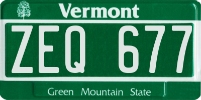 VT license plate ZEQ677