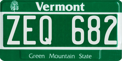 VT license plate ZEQ682