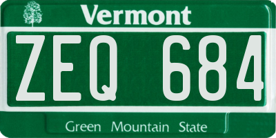 VT license plate ZEQ684