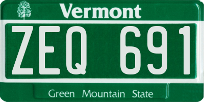 VT license plate ZEQ691