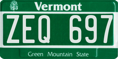 VT license plate ZEQ697