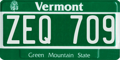 VT license plate ZEQ709