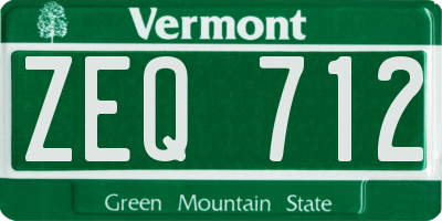VT license plate ZEQ712