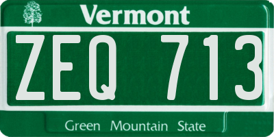VT license plate ZEQ713