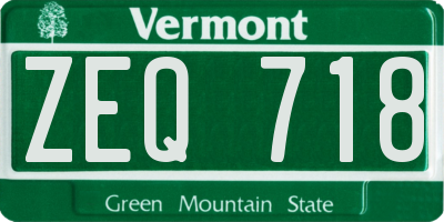 VT license plate ZEQ718