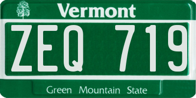 VT license plate ZEQ719