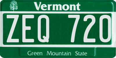 VT license plate ZEQ720