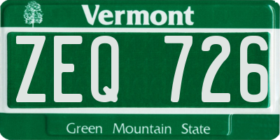VT license plate ZEQ726