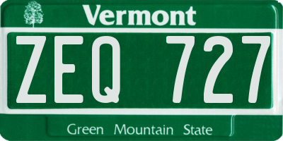 VT license plate ZEQ727
