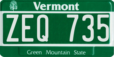 VT license plate ZEQ735