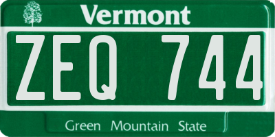 VT license plate ZEQ744