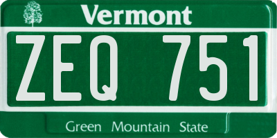 VT license plate ZEQ751
