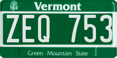 VT license plate ZEQ753