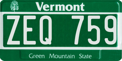VT license plate ZEQ759