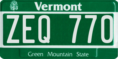 VT license plate ZEQ770