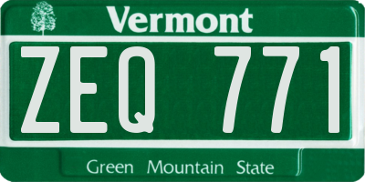 VT license plate ZEQ771