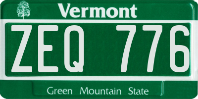 VT license plate ZEQ776