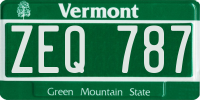 VT license plate ZEQ787