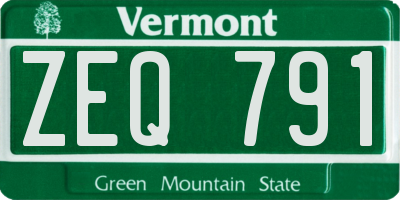 VT license plate ZEQ791