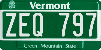 VT license plate ZEQ797