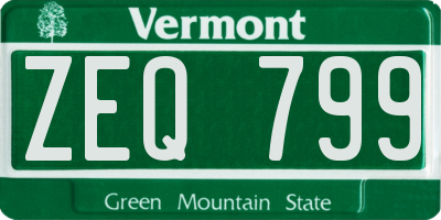 VT license plate ZEQ799