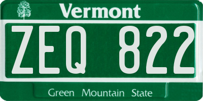 VT license plate ZEQ822