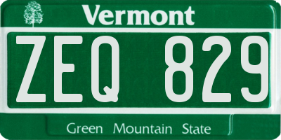 VT license plate ZEQ829