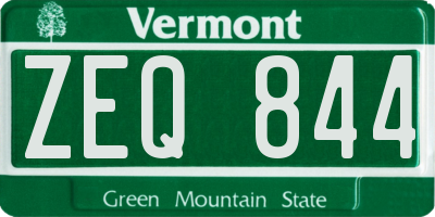 VT license plate ZEQ844