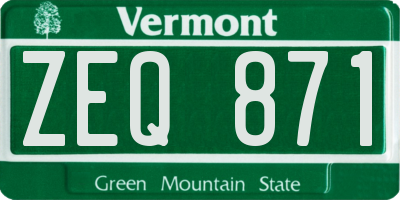 VT license plate ZEQ871