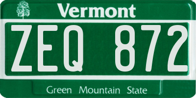 VT license plate ZEQ872