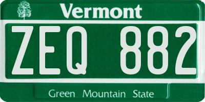 VT license plate ZEQ882