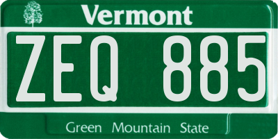 VT license plate ZEQ885
