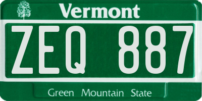 VT license plate ZEQ887