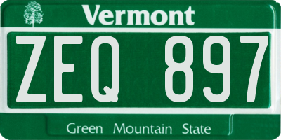 VT license plate ZEQ897
