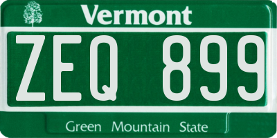 VT license plate ZEQ899