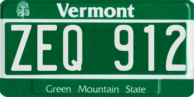 VT license plate ZEQ912