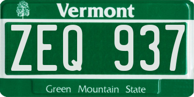 VT license plate ZEQ937