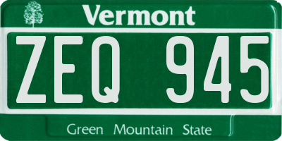 VT license plate ZEQ945