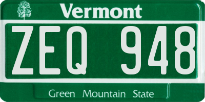 VT license plate ZEQ948