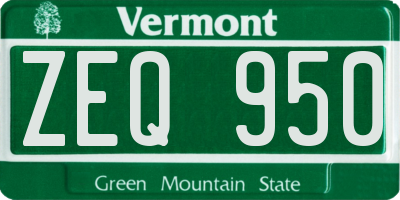VT license plate ZEQ950